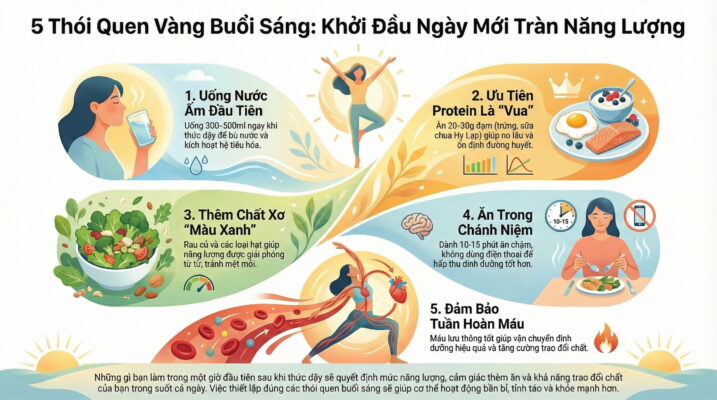 Thói quen sáng giúp cân bằng dinh dưỡng