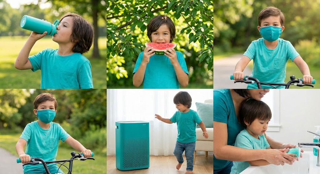 Bảo vệ hệ hô hấp cho trẻ mùa hè