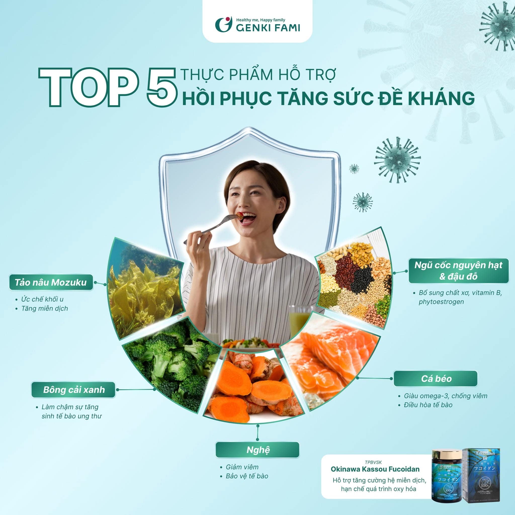 top 5 thực phẩm hỗ trợ tăng sức đề kháng