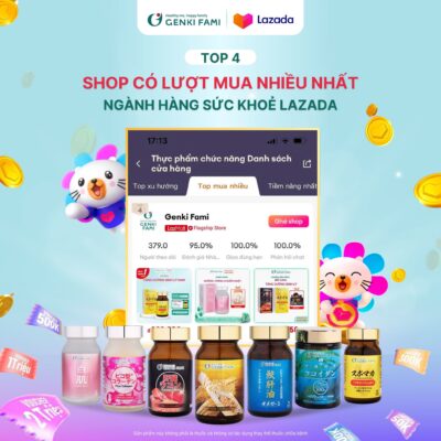 genki fami lọt top 4 shop được yêu thích nhất Lazada