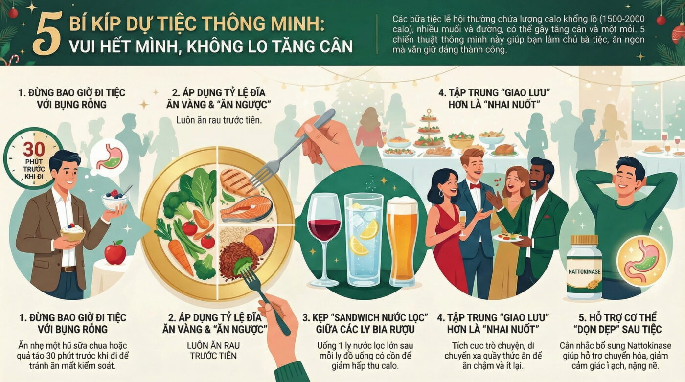 Mẹo ăn uống lành mạnh khi dự tiệc lễ hội