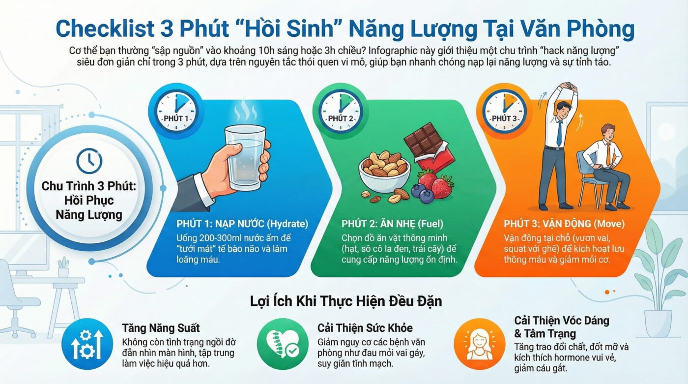 Checklist 3 phút nạp năng lượng