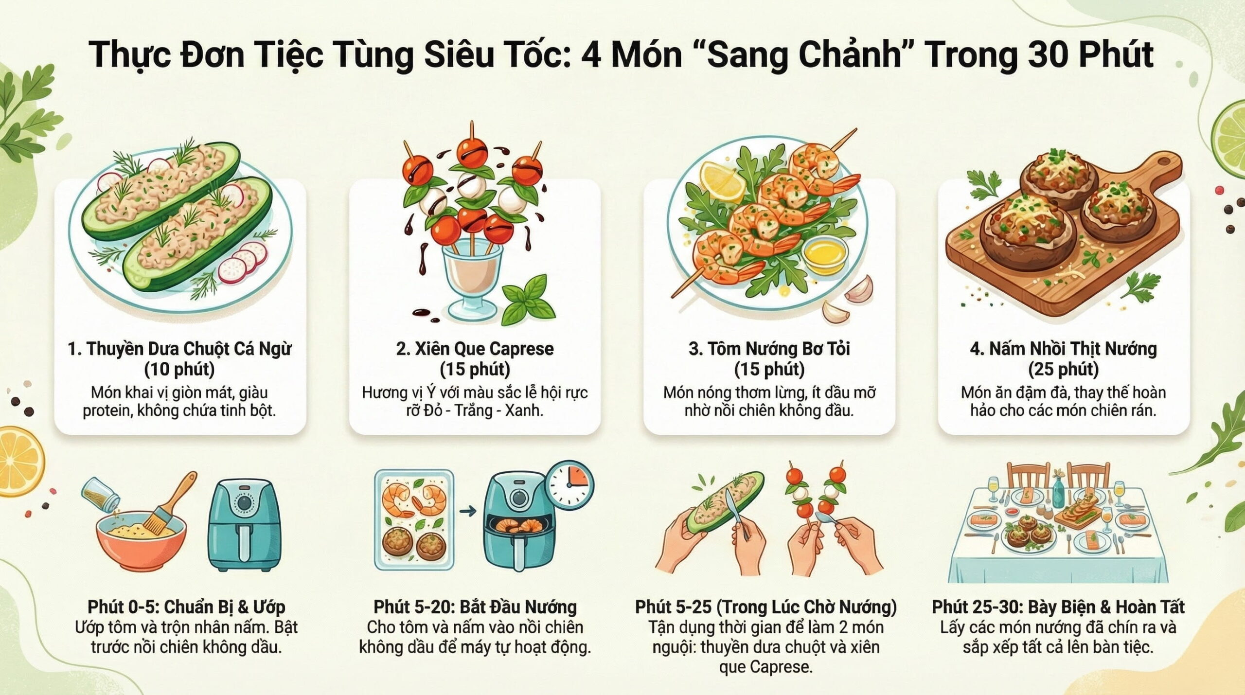 Công thức món nhẹ cho tiệc