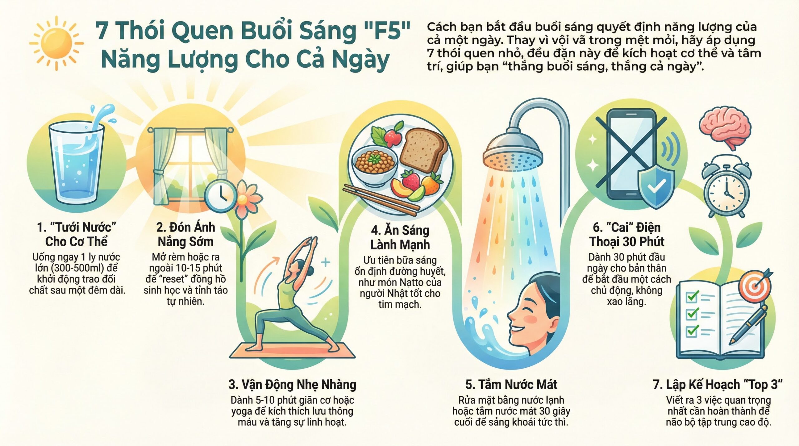 7 thói quen buổi sáng giúp cơ thể khỏe mạnh hơn mỗi ngày