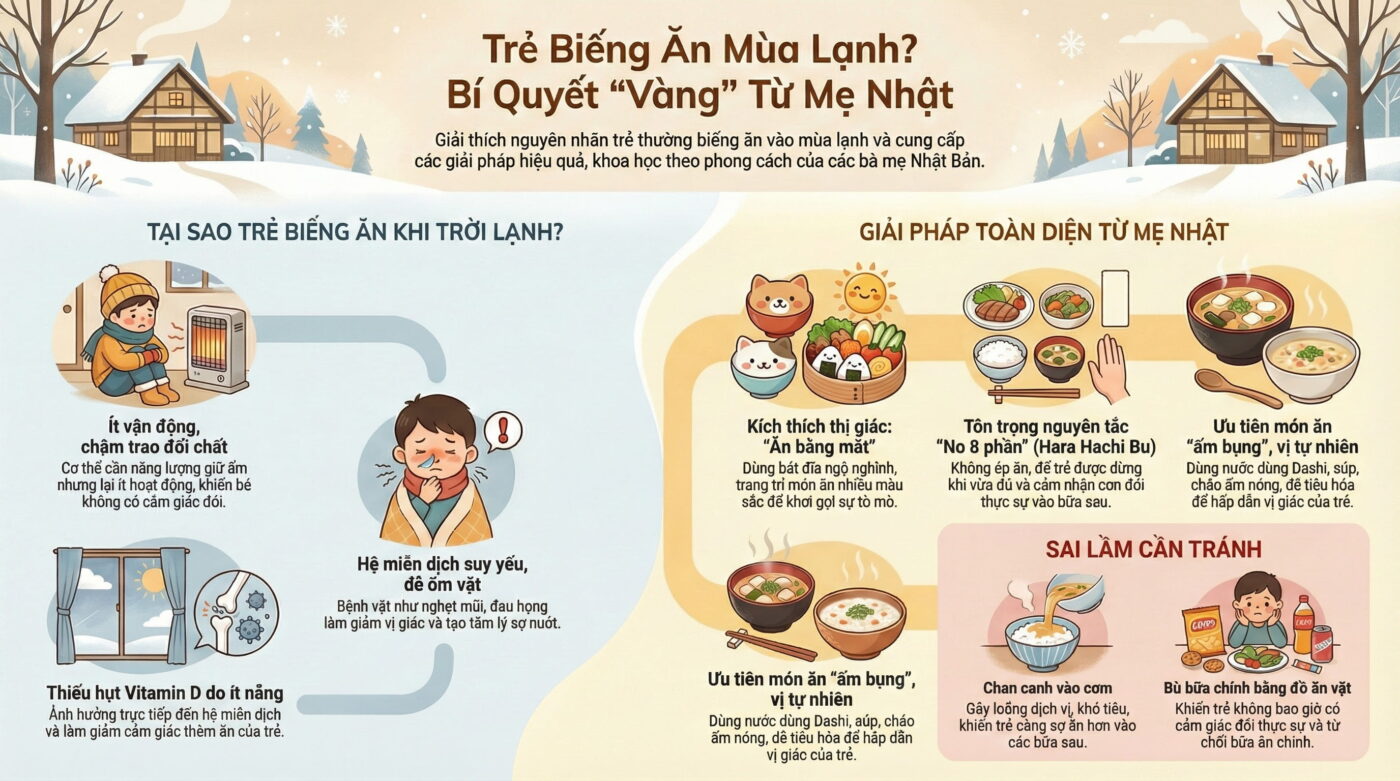 Trẻ Biếng Ăn Mùa Lạnh: Mẹ Nhật Có Bí Quyết Gì Để Con "Chén Sạch Veo"?