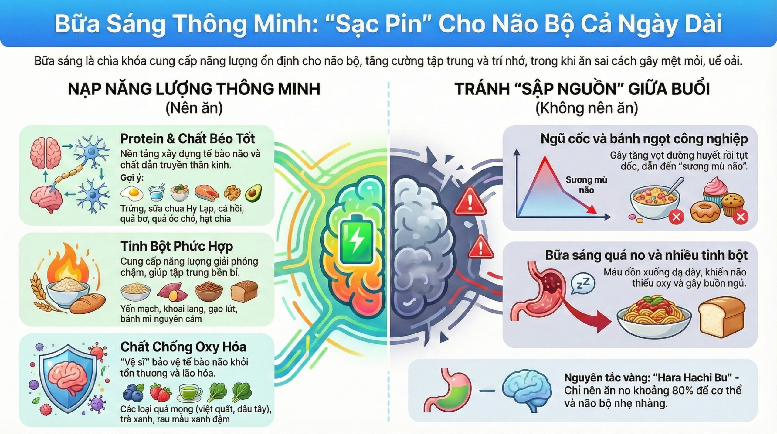 Bữa sáng lý tưởng nuôi dưỡng não bộ