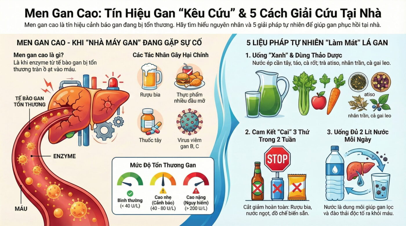 Men gan cao là gì, cách hạ men gan tự nhiên