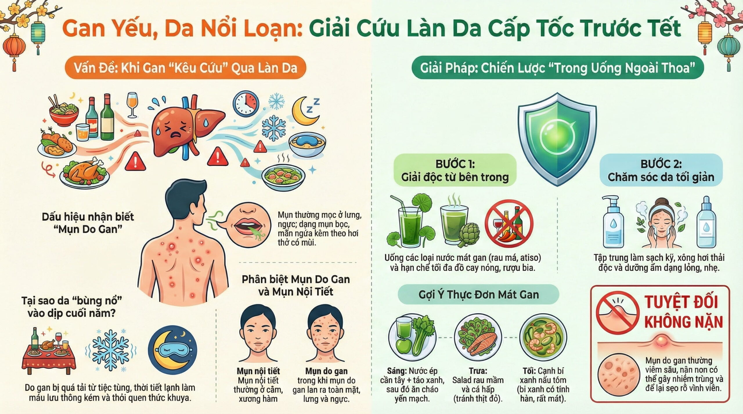 Chức năng gan suy giảm và mụn nhọt mẩn ngứa