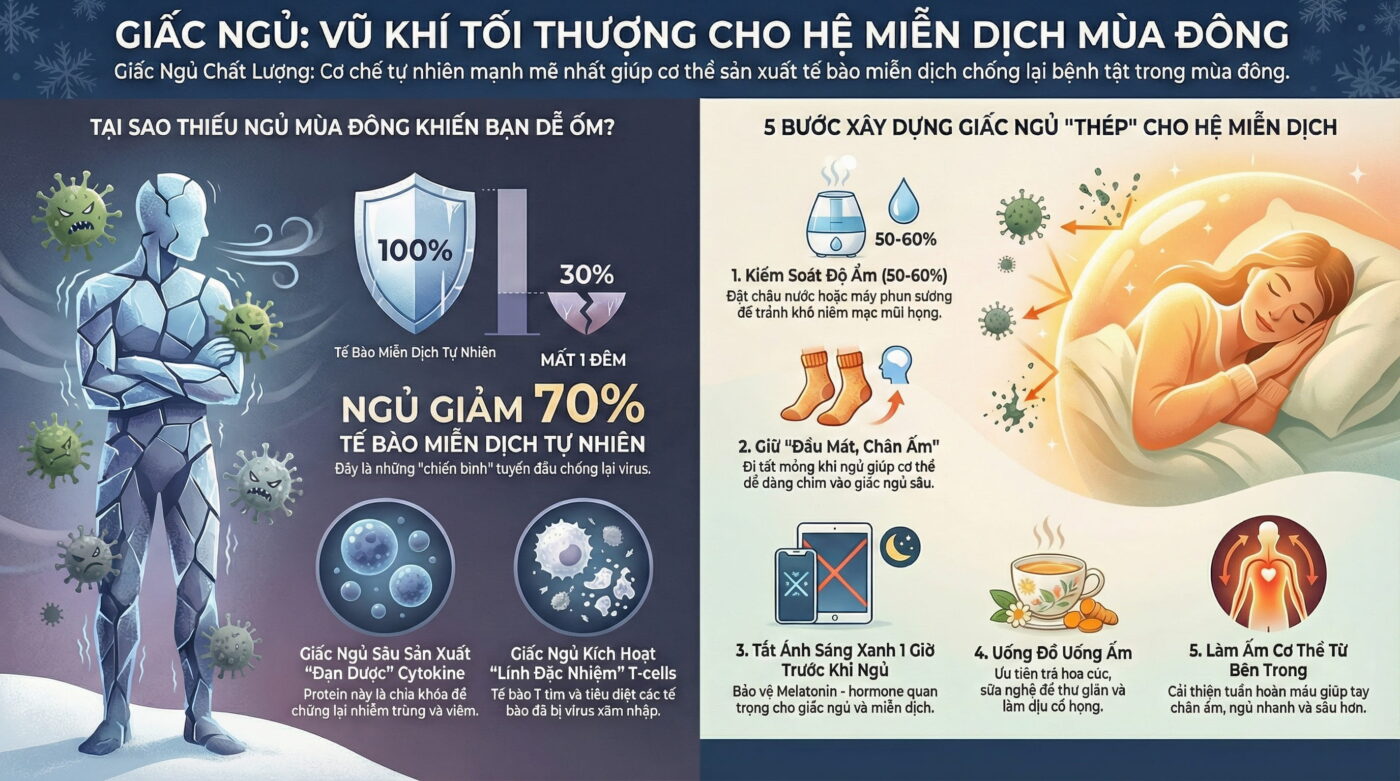 Tầm quan trọng của giấc ngủ đối với hệ miễn dịch mùa đông