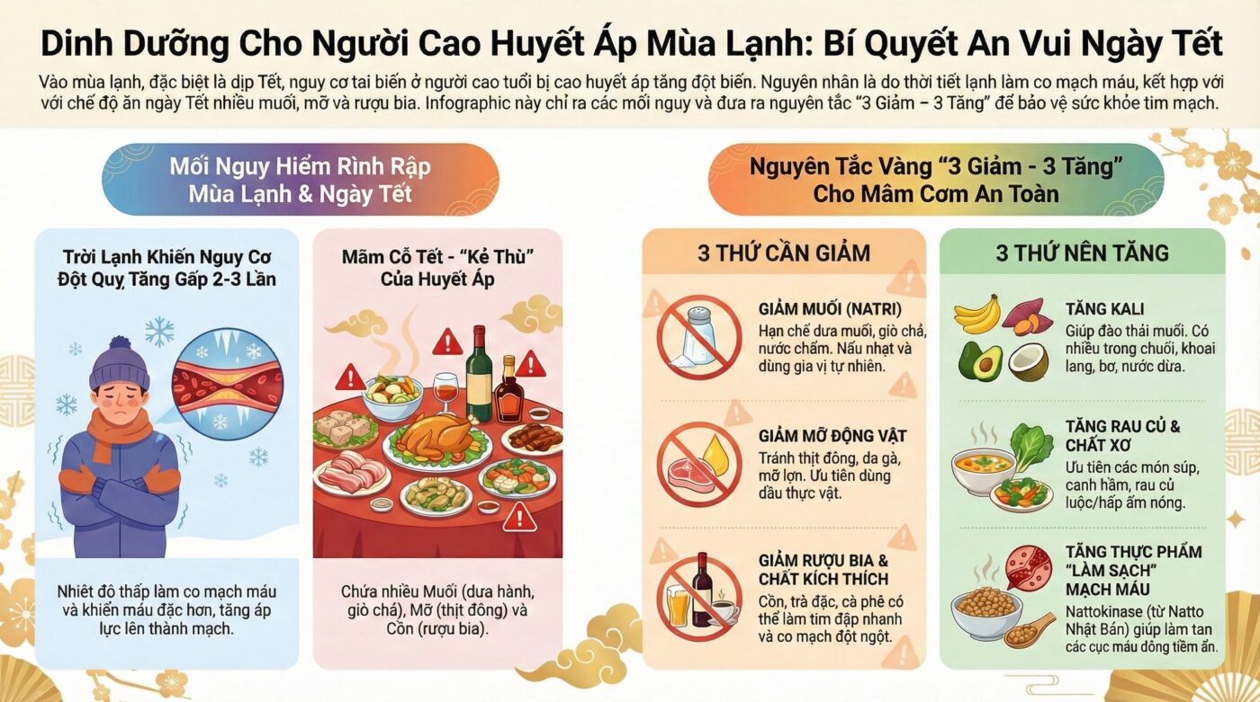 Huyết áp cao ở người già chế độ dinh dưỡng