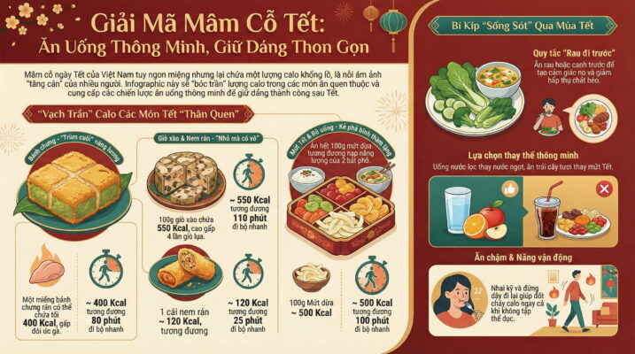 Bảng Tính Calo Các Món Ăn Ngày Tết Việt Nam: Ăn Bao Nhiêu Bánh Chưng Là Đủ Để