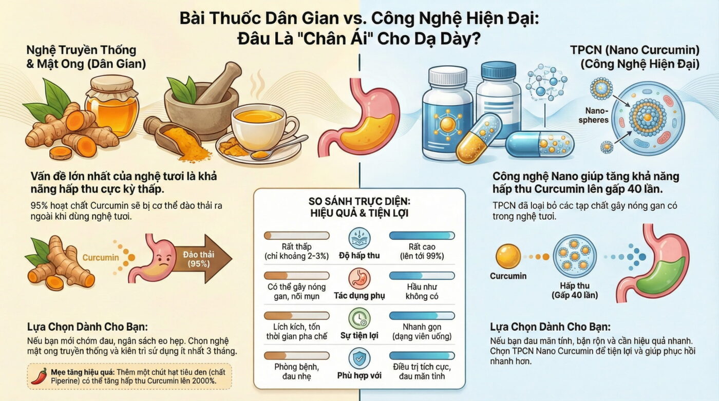 Nghệ và mật ong, thực phẩm chức năng tốt hơn