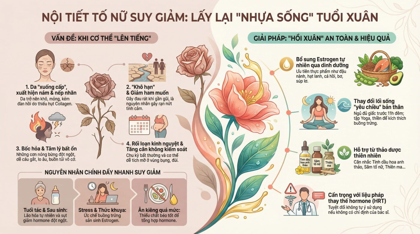 Nội Tiết Tố Nữ Suy Giảm: "Kẻ Trộm" Tuổi Xuân Và Cách Để Chị Em Lấy Lại Phong Độ
