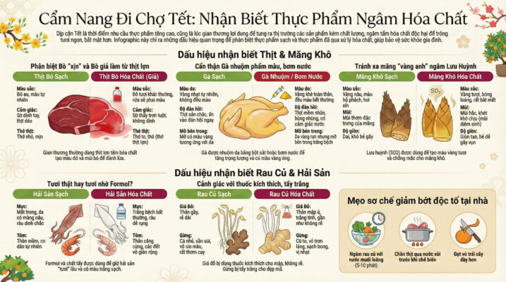 Cách phân biệt thực phẩm sạch và thực phẩm ngâm hóa chất