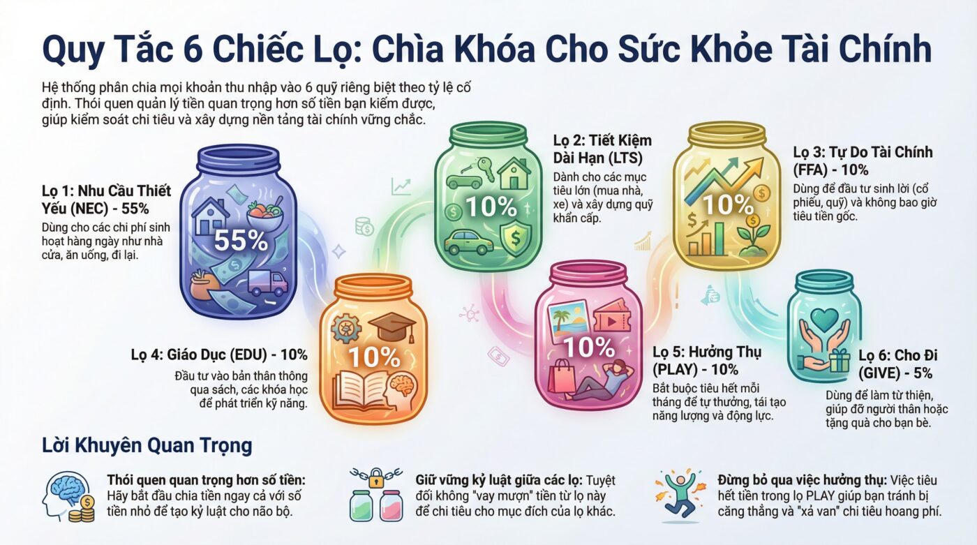 Quy tắc 6 chiếc lọ giúp bạn chi tiêu thông minh hơn