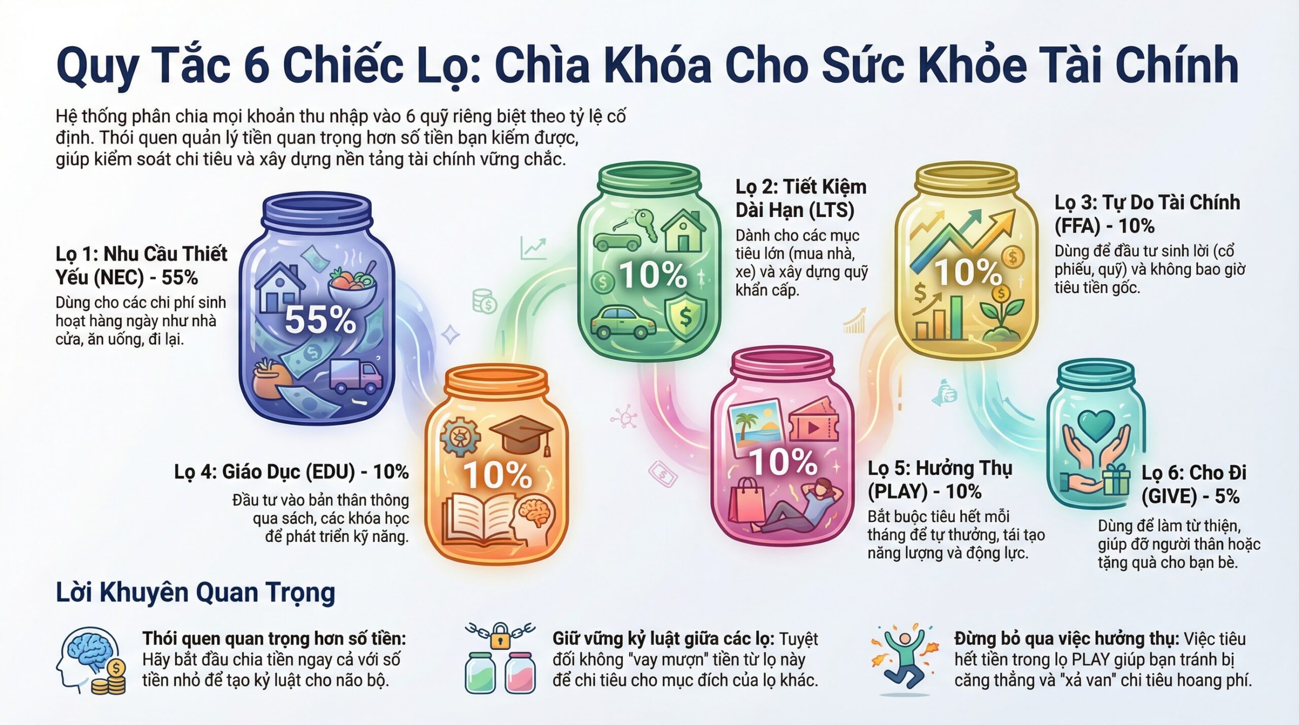 Quy tắc 6 chiếc lọ giúp bạn chi tiêu thông minh hơn