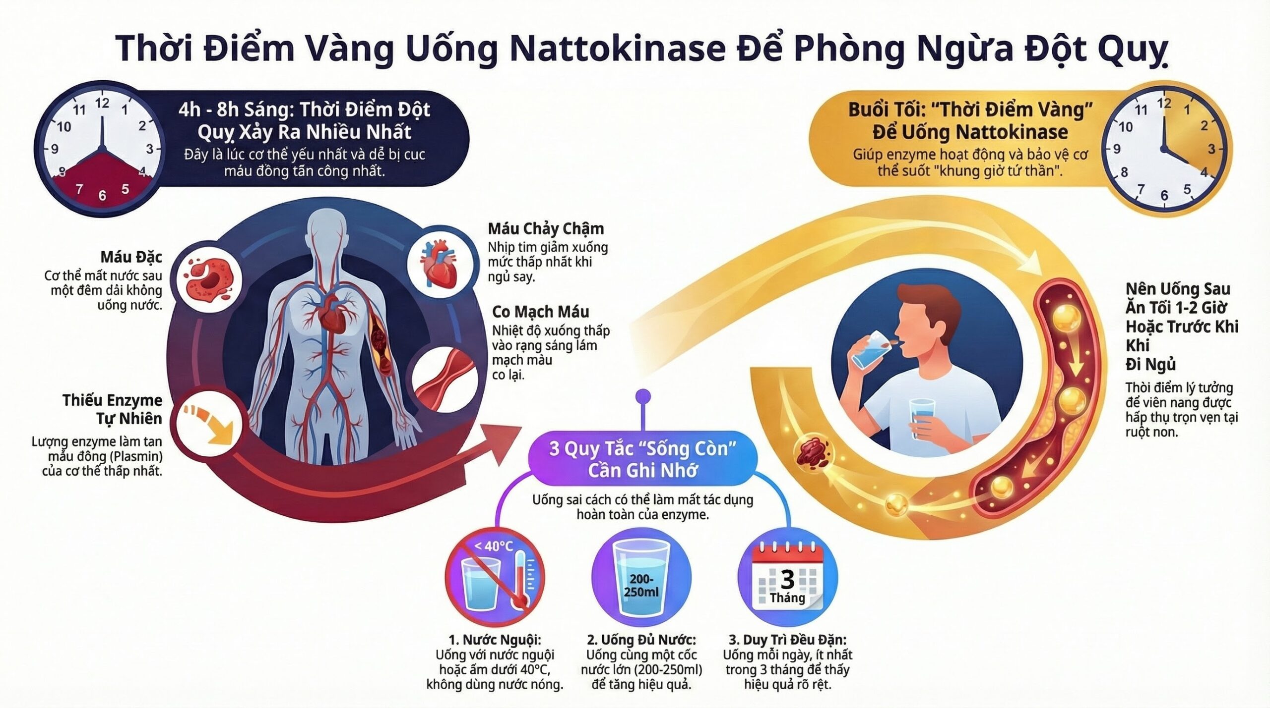 Uống Nattokinase vào lúc nào là tốt nhất.