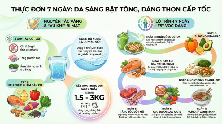 Thực đơn 7 ngày giúp da sáng, dáng thon cấp tốc