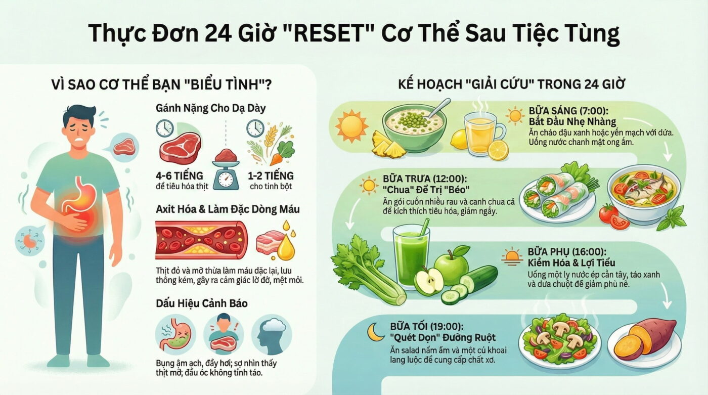 Thực đơn giải ngấy và thanh lọc cơ thể