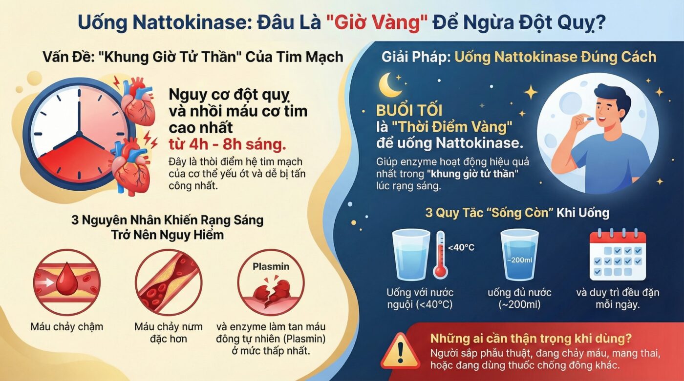 Uống Nattokinase vào lúc nào là tốt nhất