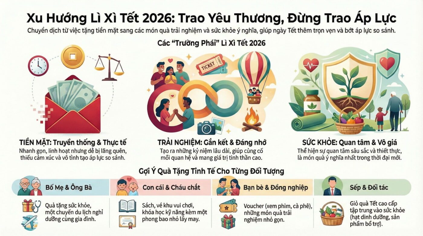 Xu hướng lì xì Tết 2026