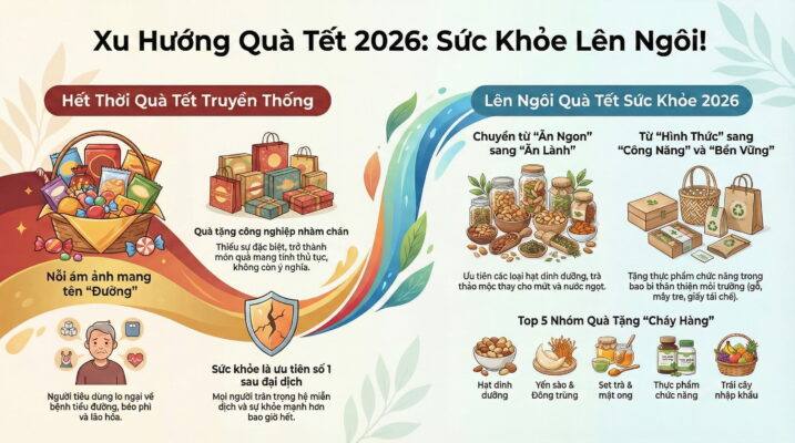 Xu hướng quà Tết 2026: Chuyển dịch từ bánh kẹo sang sức khỏe