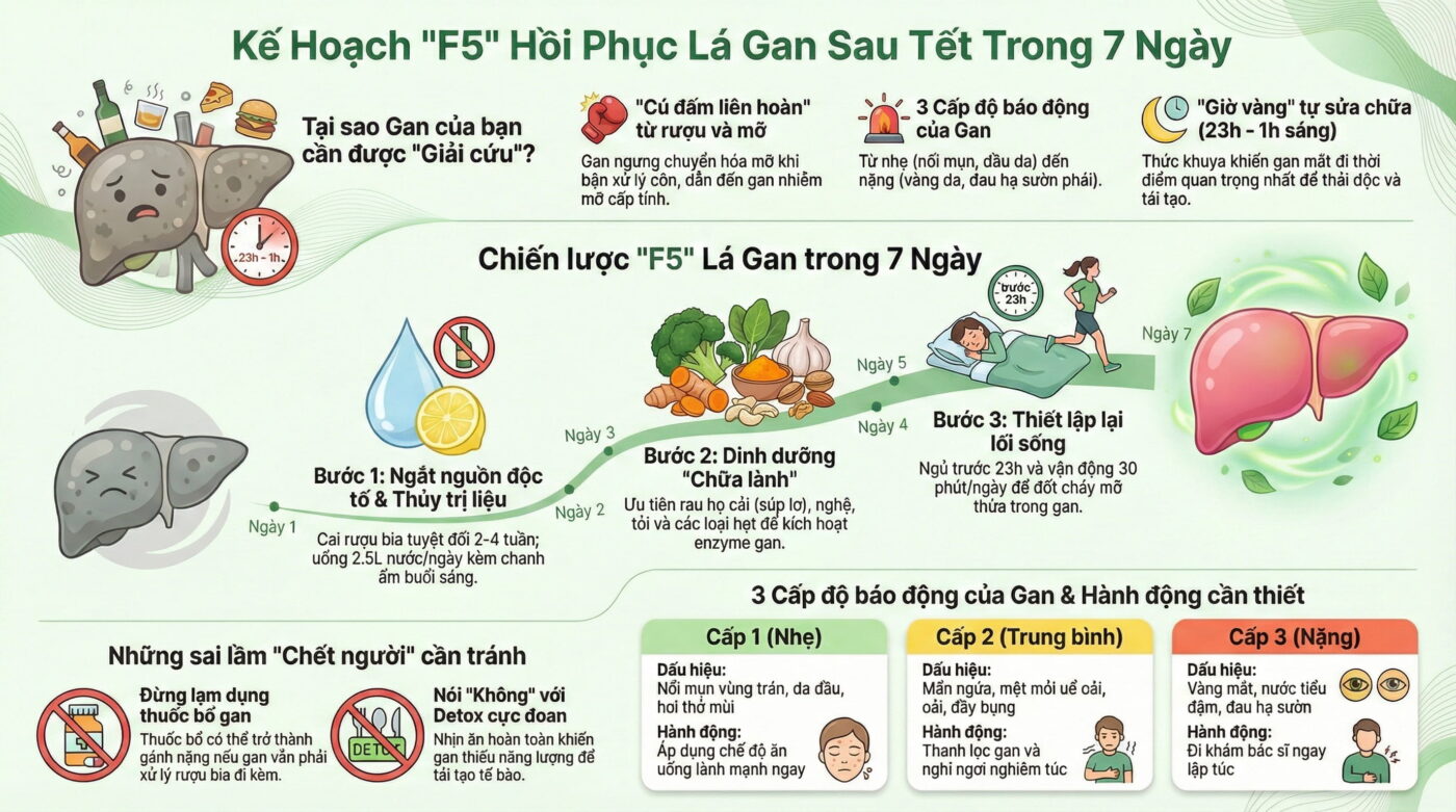 Sau Tết nên làm gì để gan hồi phục nhanh hơn?