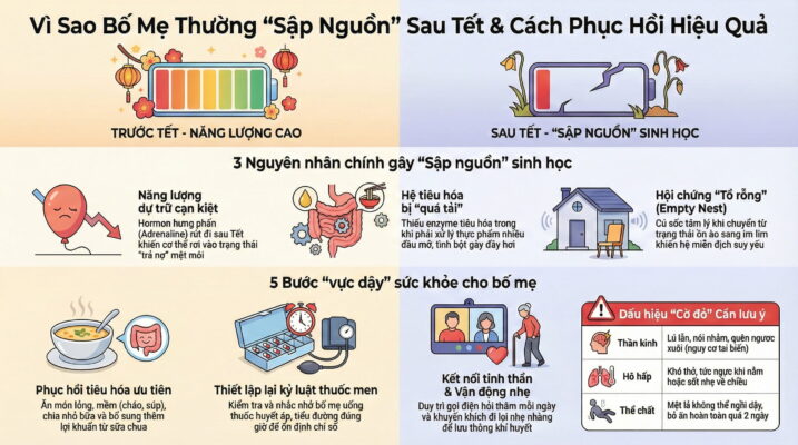 Vì sao người lớn tuổi thường mệt mỏi hơn sau Tết?