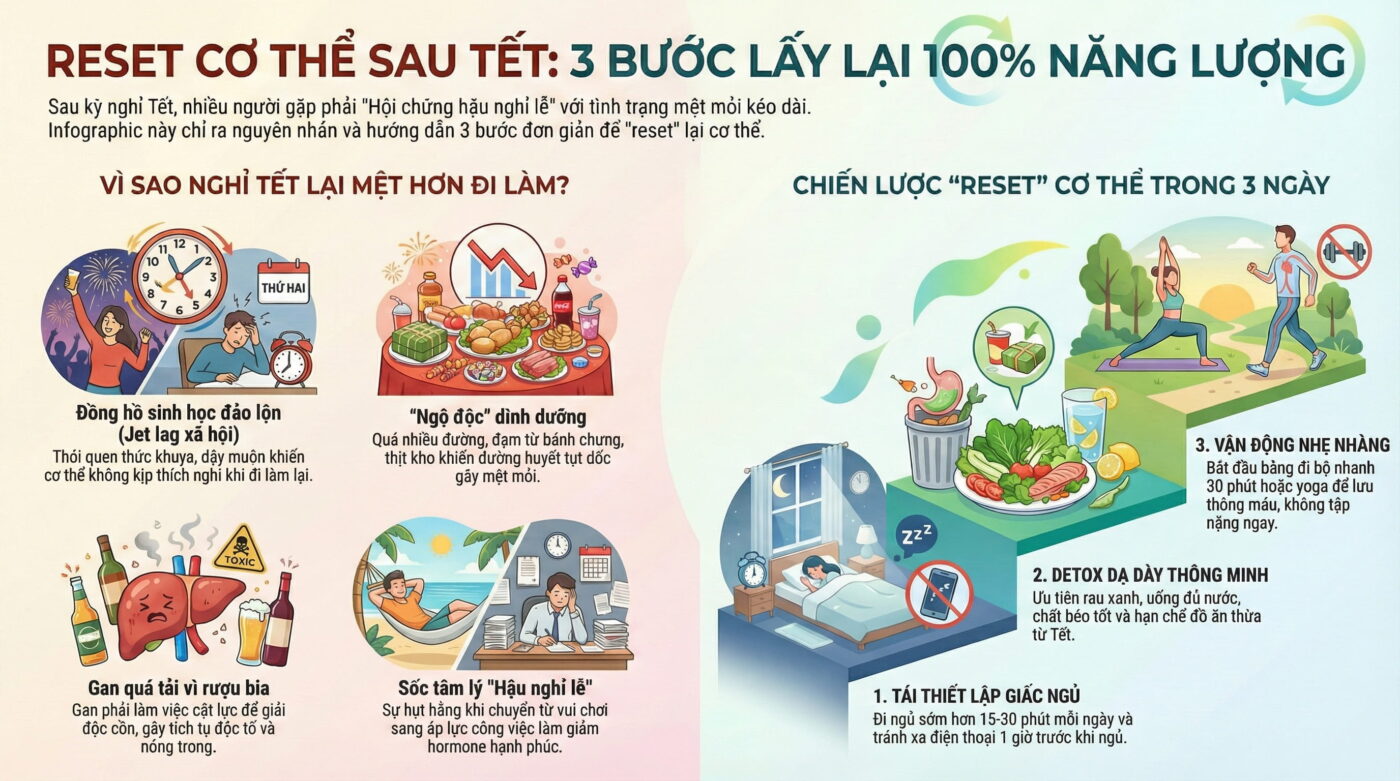 Tết xong thấy mệt mỏi kéo dài: Cơ thể bạn đang “lên tiếng” điều gì?