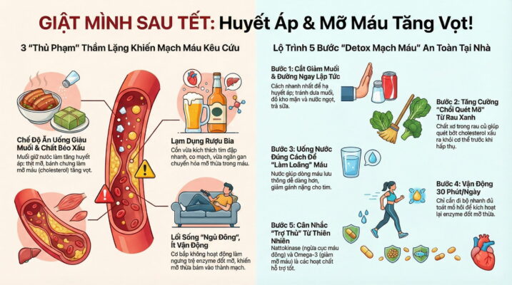 Sau Tết, huyết áp và mỡ máu dễ tăng hơn bạn nghĩ
