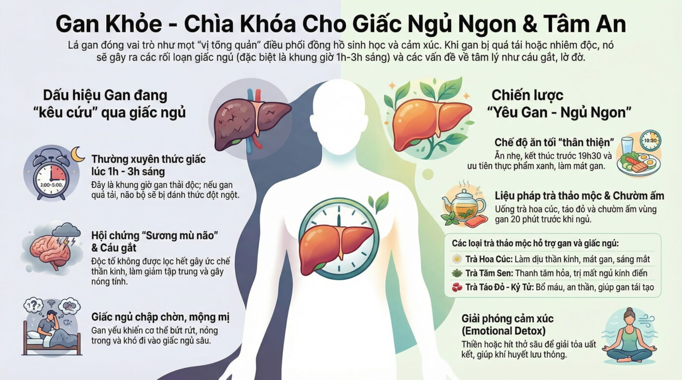 Gan khỏe ảnh hưởng thế nào đến giấc ngủ và tinh thần?