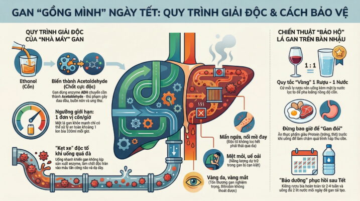 Uống rượu bia ngày Tết: Gan phải làm việc vất vả thế nào?