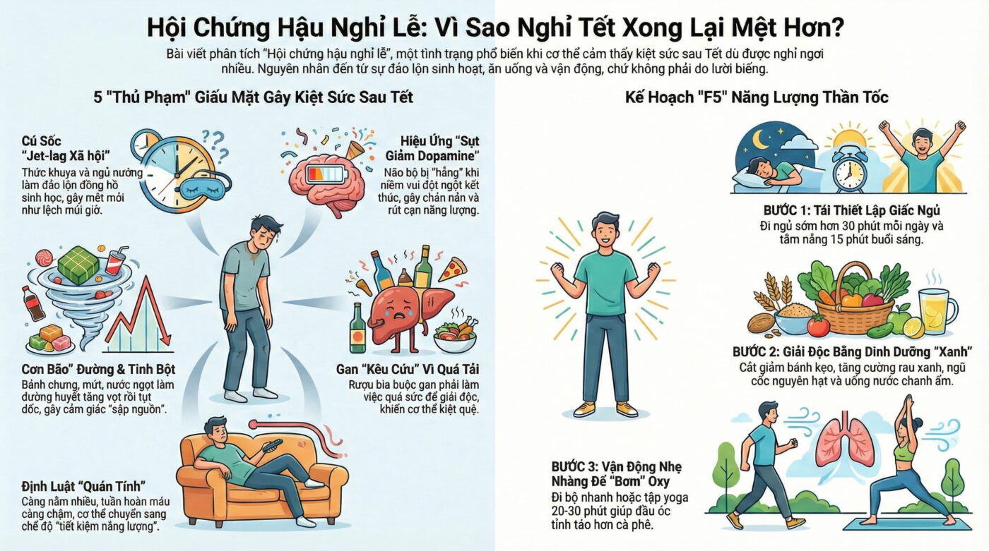 Vì Sao Sau Tết Nhiều Người Thấy Xuống Sức Dù "Nghỉ Ngơi" Nhiều?