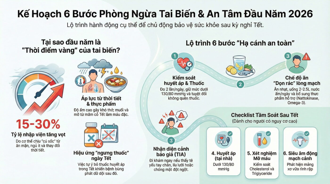 Người từng có nguy cơ tai biến cần làm gì để an tâm đầu năm?