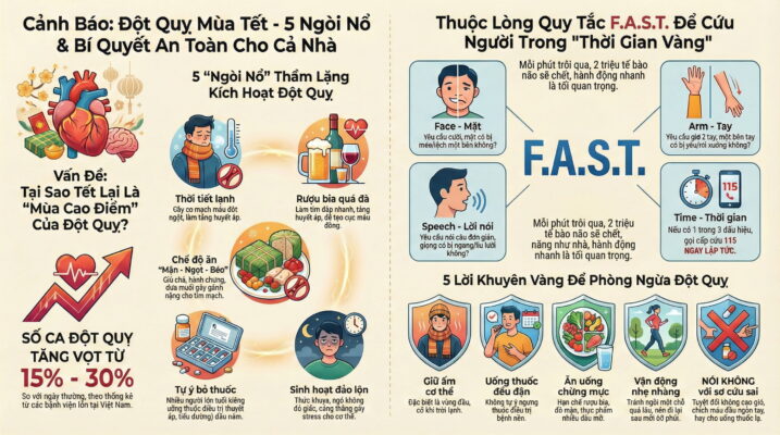 Tết là thời điểm nguy cơ đột quỵ tăng cao – vì sao?