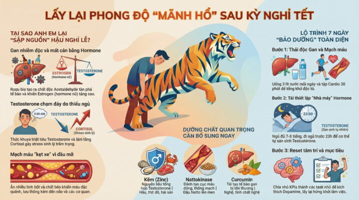 Đàn ông sau Tết hay mệt mỏi, giảm phong độ vì đâu?