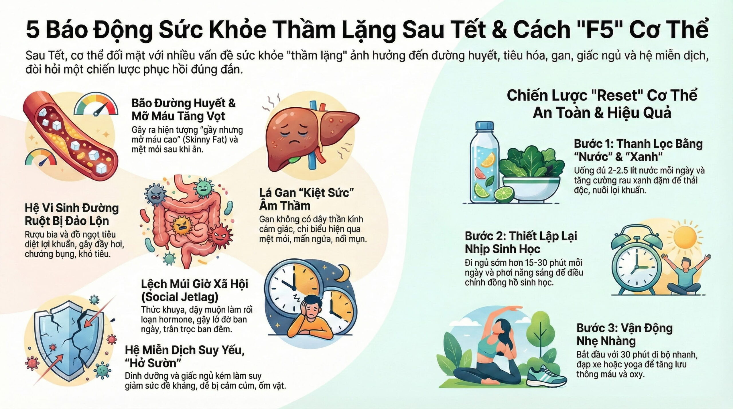 Những thay đổi sức khỏe thường bị bỏ qua sau Tết Nguyên Đán