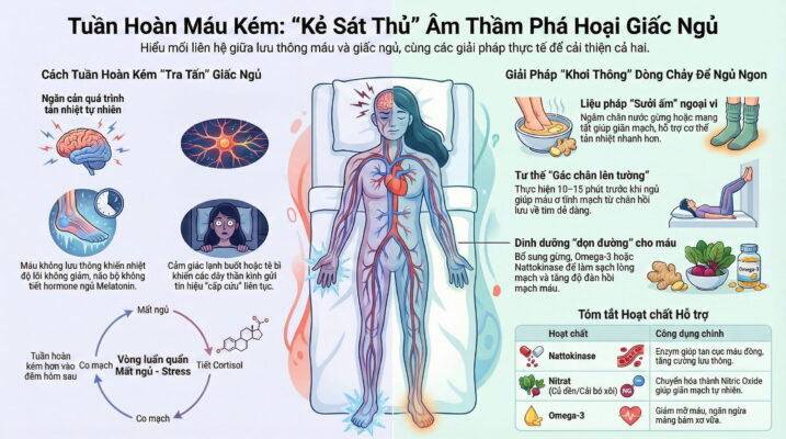 Tuần hoàn máu kém ảnh hưởng đến giấc ngủ như thế nào?