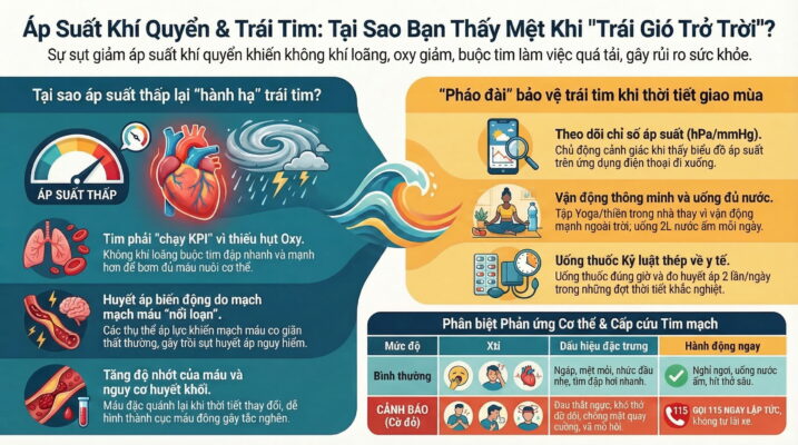 Tại sao thay đổi áp suất khí quyển ảnh hưởng tim mạch?