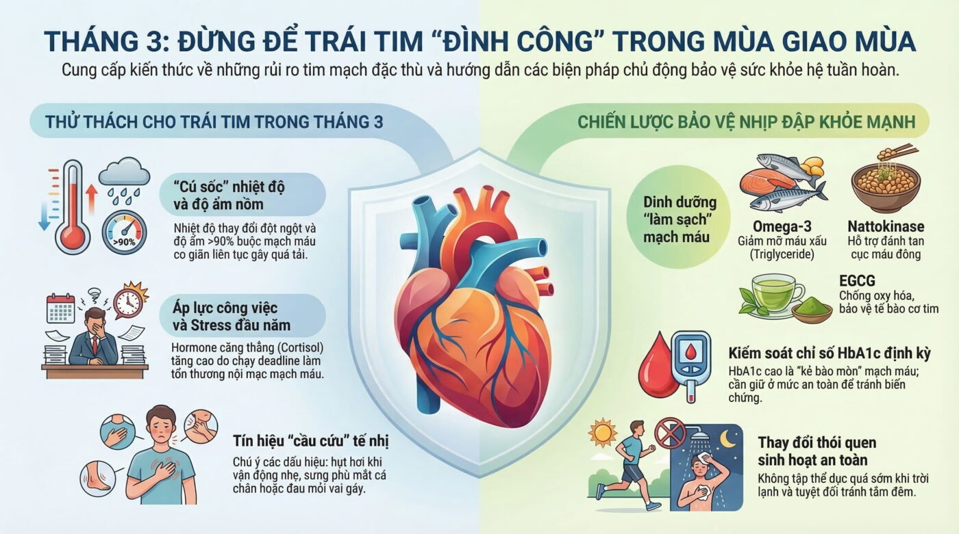 Tháng 3: Thời điểm cần chú ý hơn đến sức khỏe tim mạch