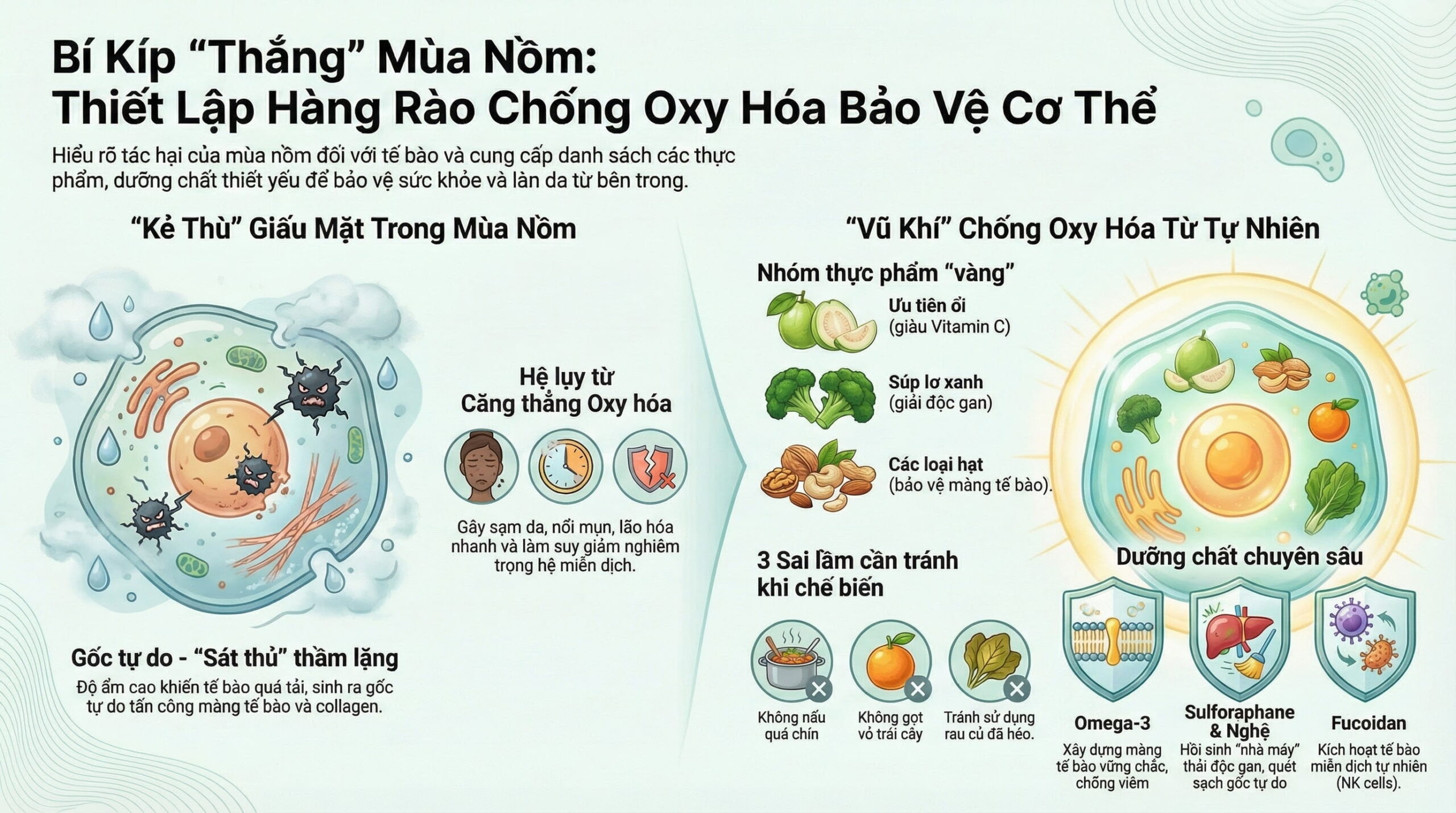 Thực phẩm giàu chất chống oxy hóa nên ăn trong mùa nồm