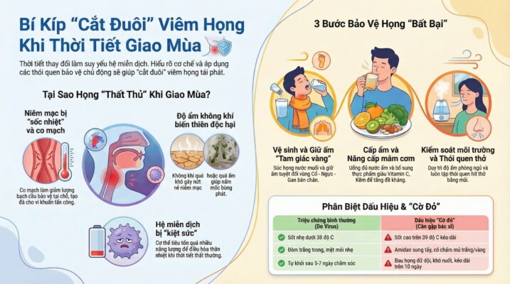 Viêm họng tái phát khi thời tiết thay đổi: Nguyên nhân do đâu?