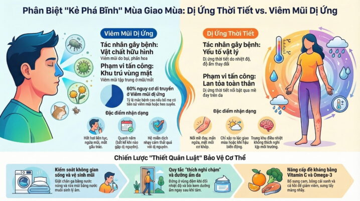 Dị ứng thời tiết và viêm mũi dị ứng khác nhau thế nào?