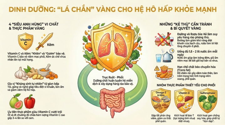 Dinh dưỡng giúp giảm nguy cơ mắc bệnh hô hấp