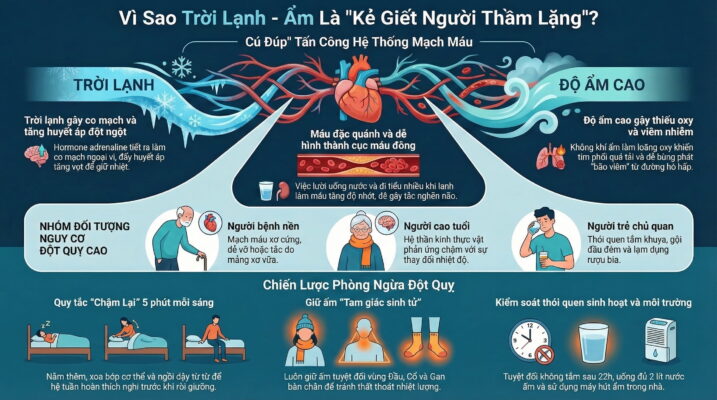 Vì sao trời lạnh – ẩm làm tăng nguy cơ đột quỵ?