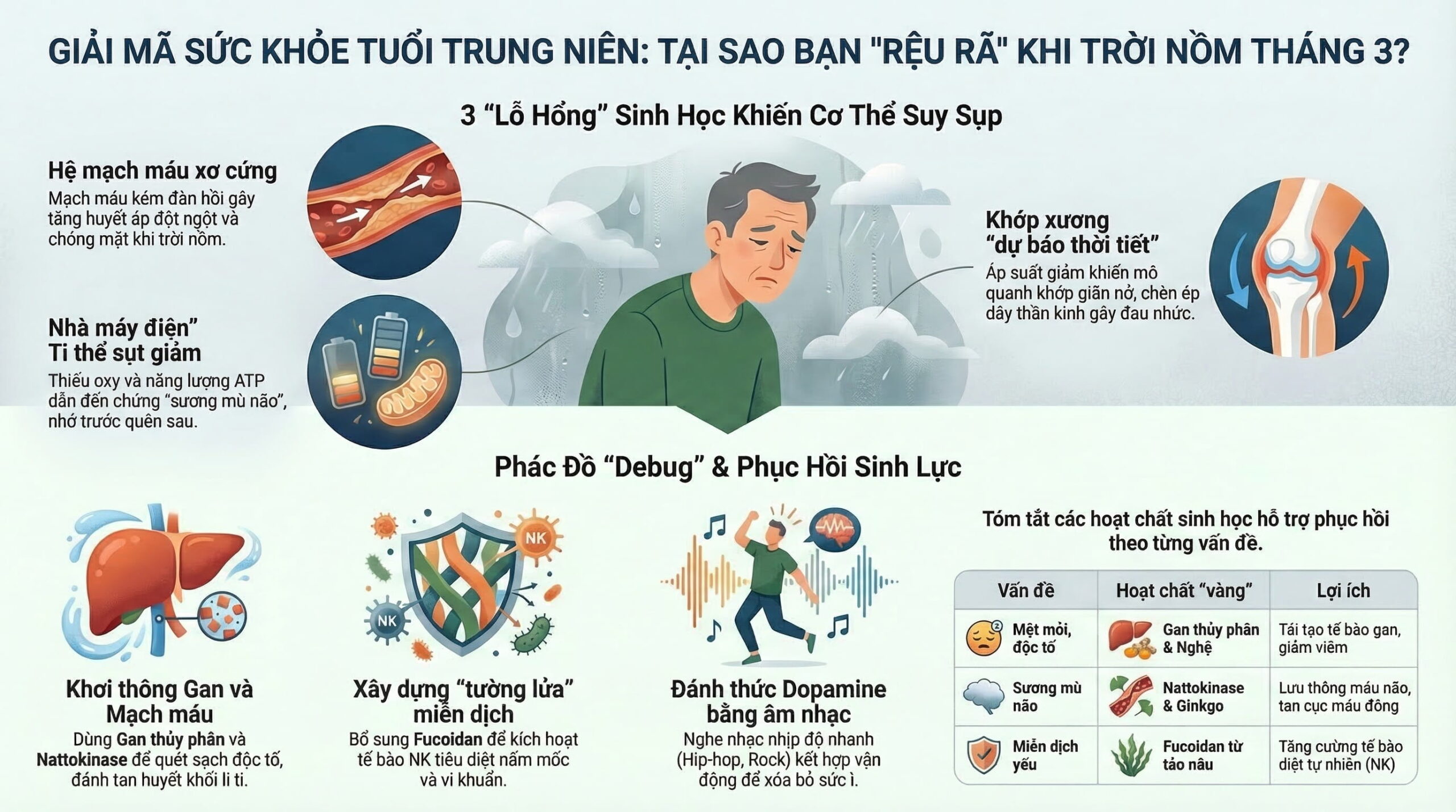 Vì sao người trung niên nhạy cảm hơn với thời tiết tháng 3?