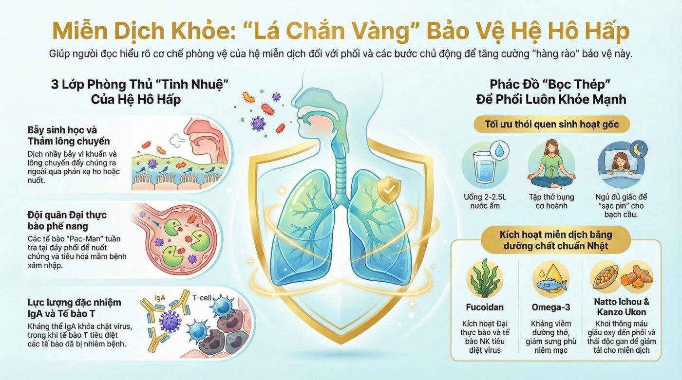 miễn dịch khỏe giúp phòng bệnh hô hấp hiệu quả