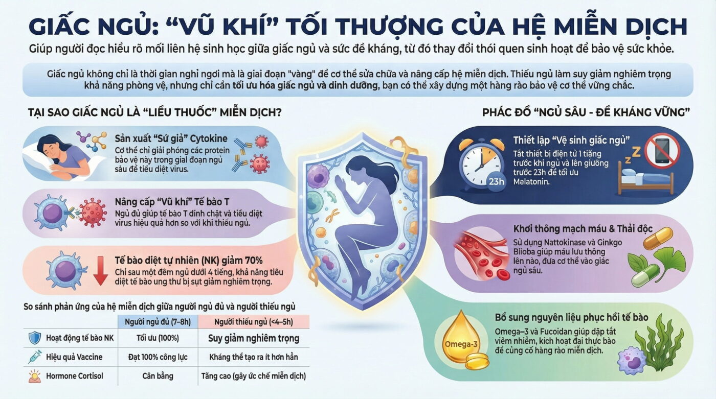 Ngủ đủ giấc giúp hệ miễn dịch khỏe mạnh ra sao?