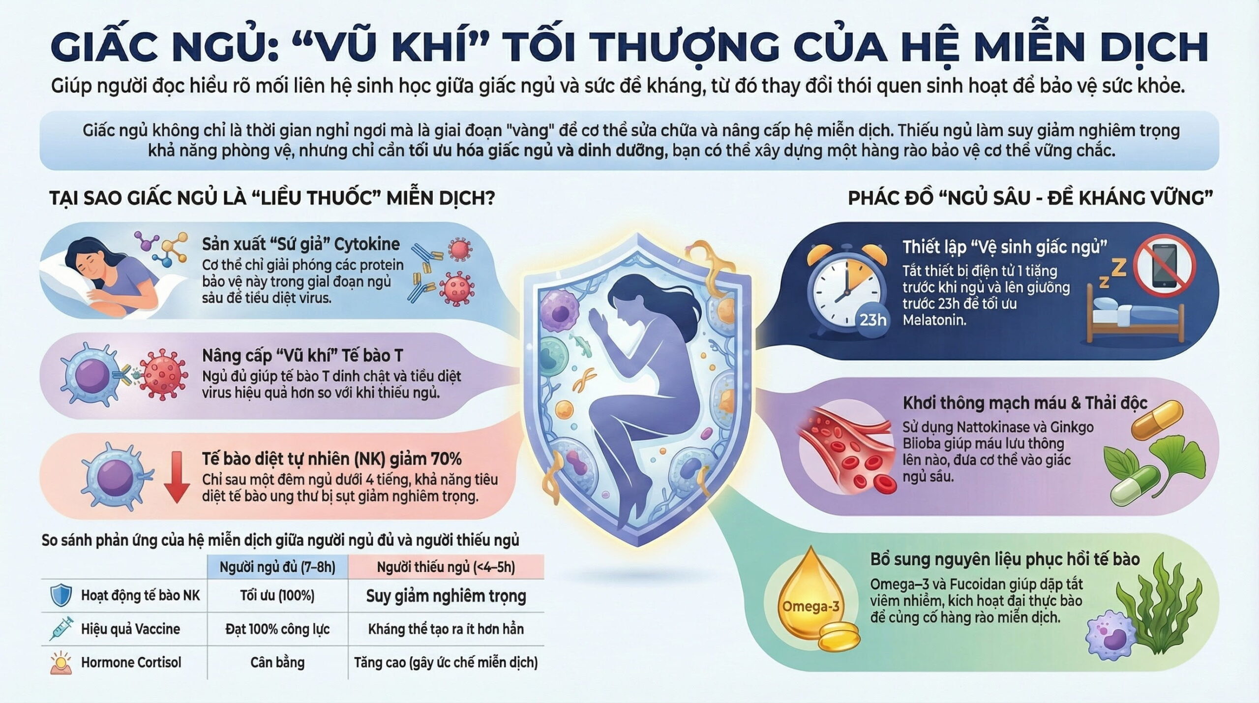 Ngủ đủ giấc giúp hệ miễn dịch khỏe mạnh ra sao?