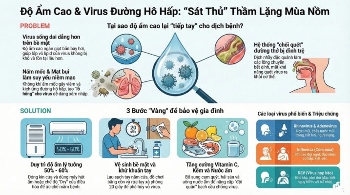 Độ ẩm cao và nguy cơ nhiễm virus đường hô hấp